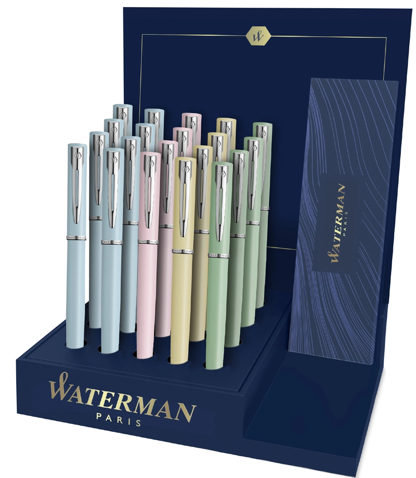 Een waterman balpen met drukknop allure pastel 20 stuks display koop je bij NiceSupplies.nl