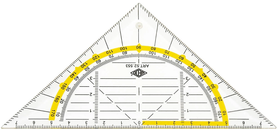 Een wedo geodriehoek flexibel hypotenusa 160mm transparant koop je bij NiceSupplies.nl