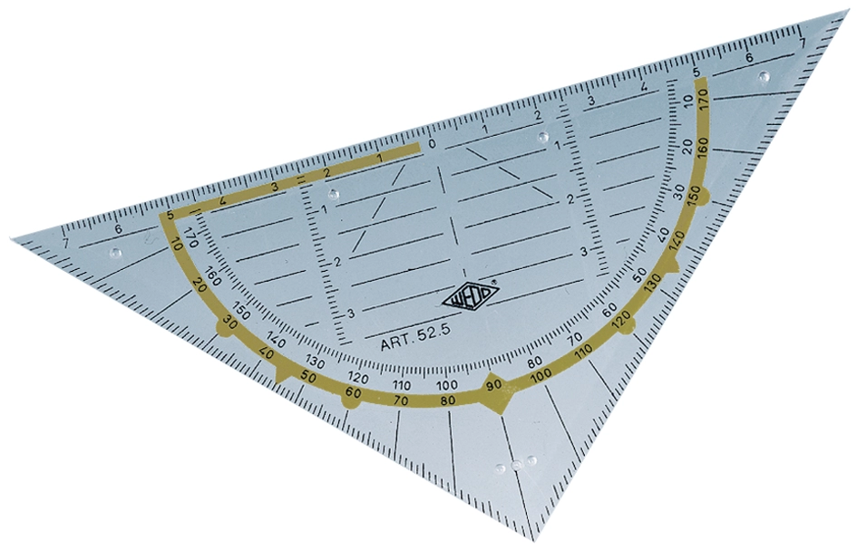 Een wedo geodriehoek standaard hypotenusa 160mm transparant koop je bij NiceSupplies.nl