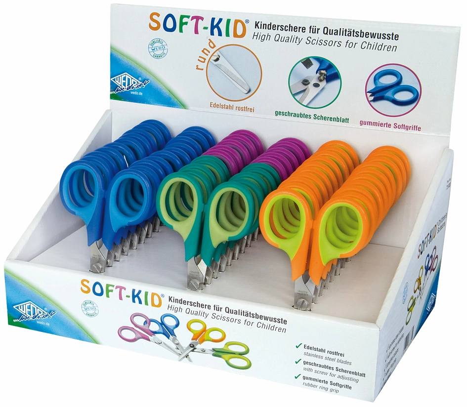 Een wedo knutselschaar soft-kid punt lengte 115mm display koop je bij NiceSupplies.nl