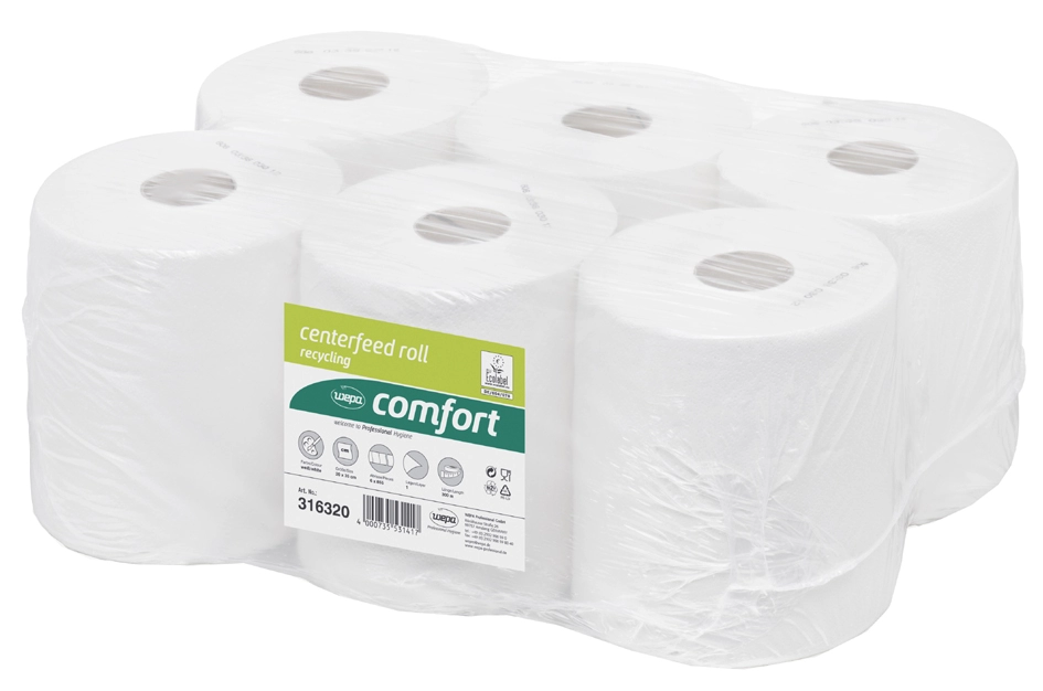 Een wepa handdoekrol comfort 1-laags tissue hoogwit koop je bij NiceSupplies.nl