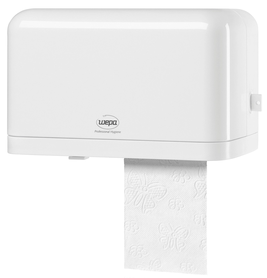 Een wepa professional toiletpapier-dispenser wit koop je bij NiceSupplies.nl