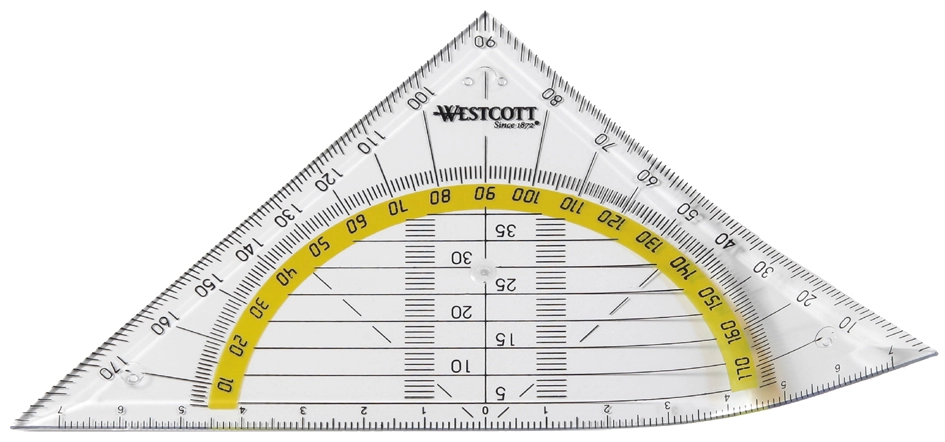 Een westcott geodriehoek hypotenusa 140mm flexibel koop je bij NiceSupplies.nl